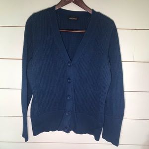 Lane Bryant Blue Cardigan Cable Knit